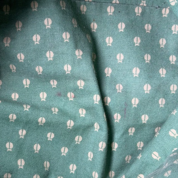 Fossil Quilted Tote Bag Navy Blue Leather Trim Floral Accent Key Charm - Picture 10 of 14